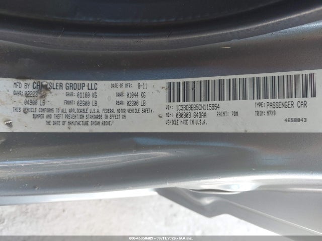45858489 :رقم المزاد ، 1C3BCBEB5CN115954 vin ، 2012 Chrysler 200 Touring مزاد بيع
