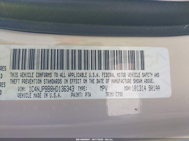 1C4NJPBB8HD136343 Jeep Patriot Sport