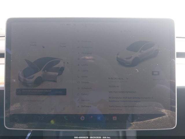 45858529 :رقم المزاد ، 7SAYGDED7SF312941 vin ، 2025 Tesla Model Y Long Range Dual Motor Rear-wheel Drive مزاد بيع