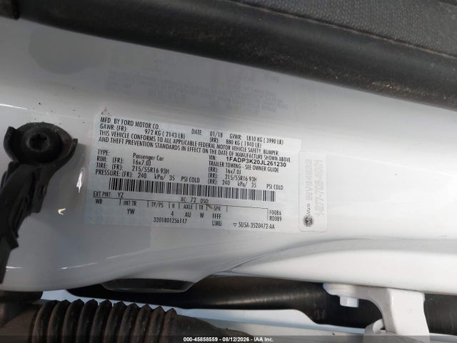 Ford FOCUS SE 2018 1FADP3K20JL261230 Image 9