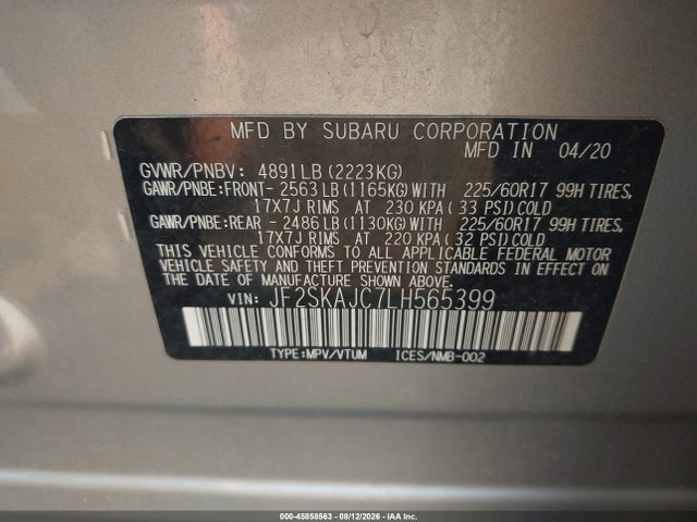 Subaru Forester Premium 2020 JF2SKAJC7LH565399 Image 9