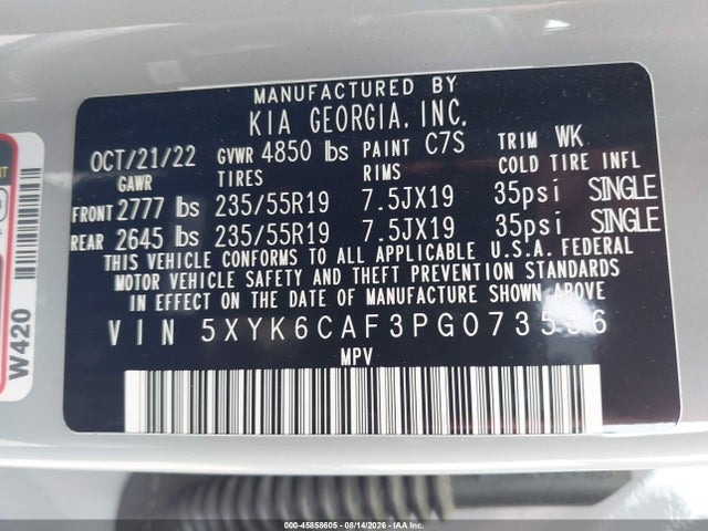 Продажа на аукционе авто 2023 Kia Sportage X-line, vin: 5XYK6CAF3PG073556, номер лота: 45858605