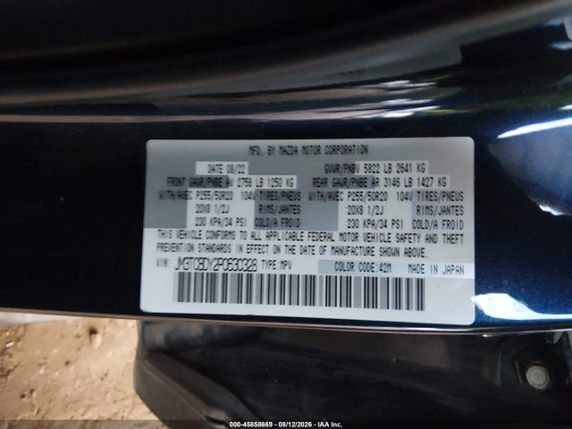 JM3TCBDY2P0630328 Mazda Cx-9 Grand Touring