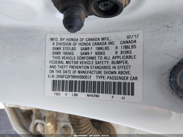 2HGFC2F59HH560012 Honda Civic Lx
