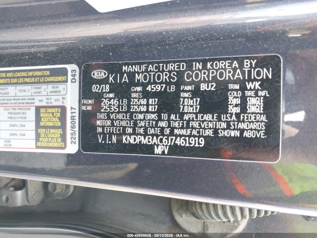 KIA Sportage Lx 2018 KNDPM3AC6J7461919 Image 9