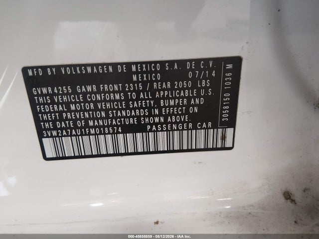 3VW2A7AU1FM018574 Volkswagen Golf Tdi Se 4-door