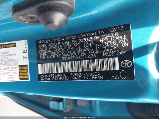 JTDKARFP8H3013636 Toyota Prius Prime Premium