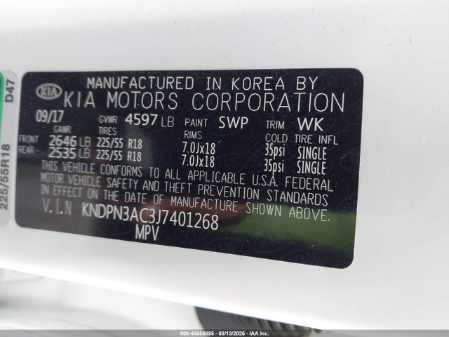 KIA Sportage Ex 2018 KNDPN3AC3J7401268 Image 9