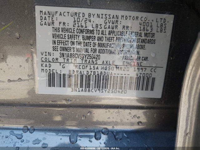 Nissan SENTRA SV 2025 3N1AB8CV9SY250420 Image 9