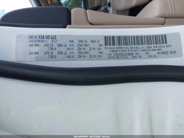 1C4RJEAGXJC168094 Jeep Grand Cherokee Laredo E 4x2