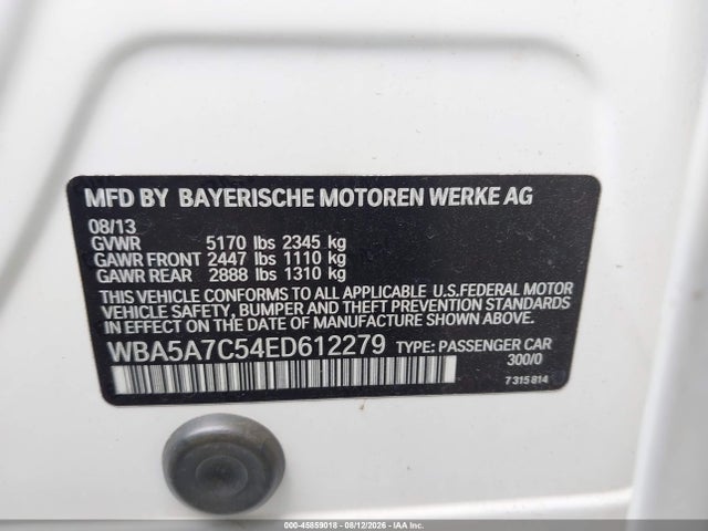 Продаж на аукціоні авто 2014 Bmw 528i Xdrive, vin: WBA5A7C54ED612279, номер лоту: 45859018