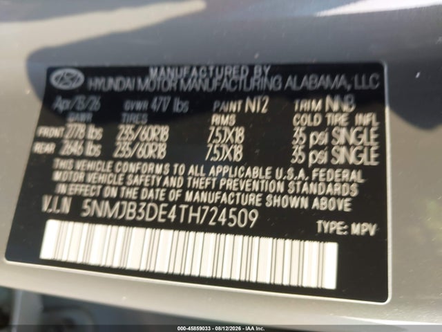 Hyundai TUCSON SEL 2026 5NMJB3DE4TH724509 Image 9