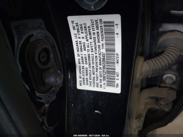 45859056 :رقم المزاد ، 19XFC2F59GE086457 vin ، 2016 Honda Civic Lx مزاد بيع