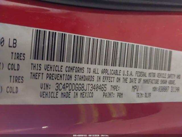 Продажа на аукционе авто 2018 Dodge Journey Crossroad Awd, vin: 3C4PDDGG8JT340465, номер лота: 45859183