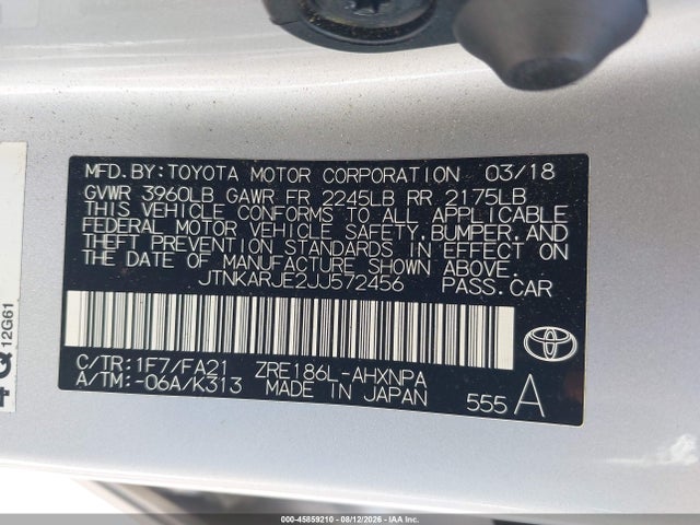 Toyota COROLLA IM 2018 JTNKARJE2JJ572456 Image 9