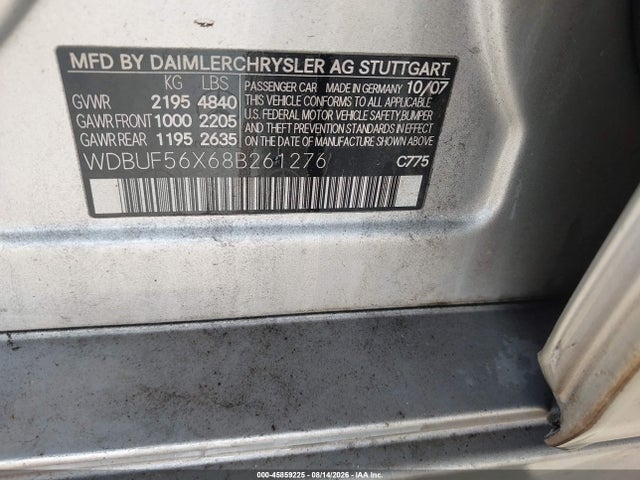 Продаж на аукціоні авто 2008 Mercedes-benz E 350, vin: WDBUF56X68B261276, номер лоту: 45859225