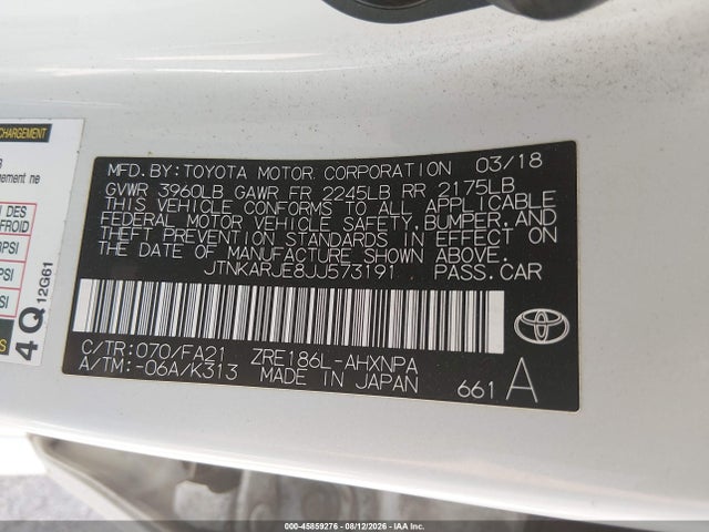 Toyota COROLLA IM 2018 JTNKARJE8JJ573191 Image 9