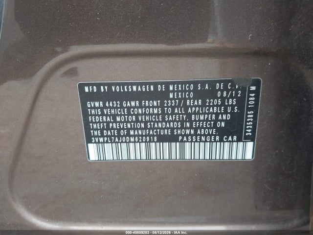 Продажа на аукционе авто 2013 Volkswagen Jetta Sportwagen 2.0l Tdi, vin: 3VWPL7AJ0DM620918, номер лота: 45859283