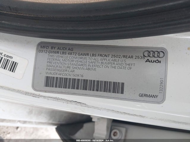Aukcja sprzedaży 2012 Audi A6 2.0t Premium Plus, vin: WAUDFAFC0CN150976, numer aukcji: 45859285