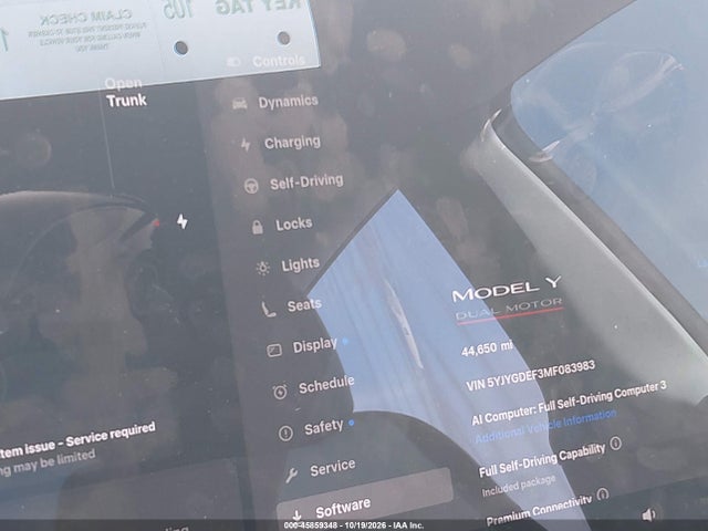 5YJYGDEF3MF083983 Tesla Model Y Performance Dual Motor All-wheel Drive