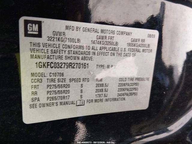 Продажа на аукционе авто 2009 Gmc Yukon Denali Denali, vin: 1GKFC03279R270161, номер лота: 45859373