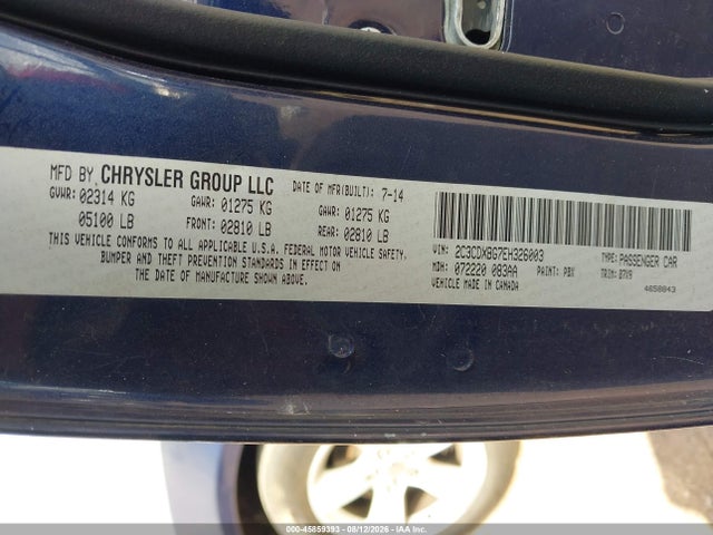 45859393 :رقم المزاد ، 2C3CDXBG7EH326003 vin ، 2014 Dodge Charger Se مزاد بيع