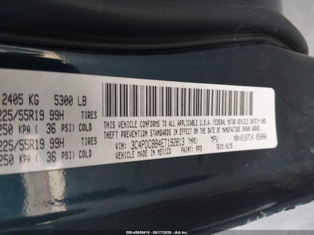 45859418 :رقم المزاد ، 3C4PDCBB4ET192813 vin ، 2014 Dodge Journey Sxt مزاد بيع