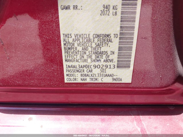 Nissan Altima 2.5 Sl 2014 1N4AL3AP0EC902913 Image 9