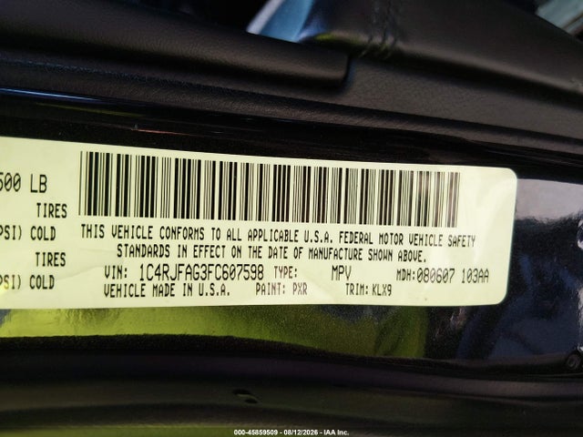 1C4RJFAG3FC607598 Jeep Grand Cherokee Altitude