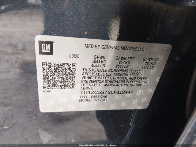 1G1ZC5ST3LF119447 Chevrolet Malibu Fwd 1fl