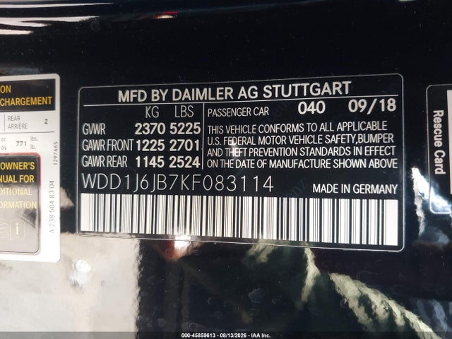 Продаж на аукціоні авто 2019 Mercedes-benz E 450 4matic, vin: WDD1J6JB7KF083114, номер лоту: 45859613