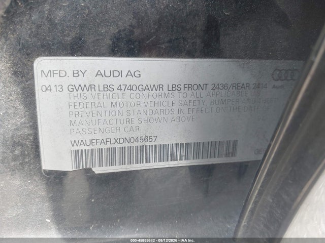 Продажа на аукционе авто 2013 Audi A4 2.0t Premium, vin: WAUEFAFLXDN045657, номер лота: 45859682