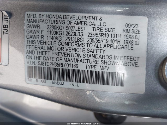 Продаж на аукціоні авто 2024 Acura Rdx Standard, vin: 5J8TC2H35RL001186, номер лоту: 45859802