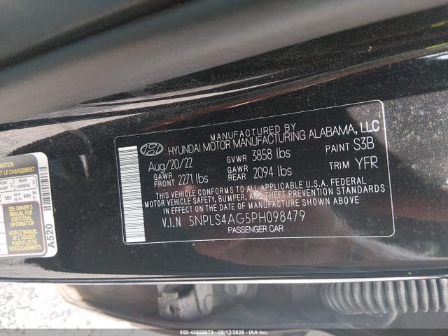Продаж на аукціоні авто 2023 Hyundai Elantra Sel, vin: 5NPLS4AG5PH098479, номер лоту: 45859873