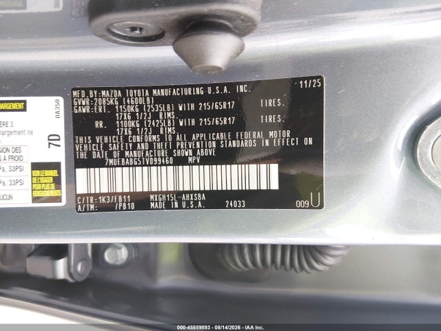 Продажа на аукционе авто 2026 Toyota Corolla Cross Hybrid Se, vin: 7MUFBABG5TV099460, номер лота: 45859893