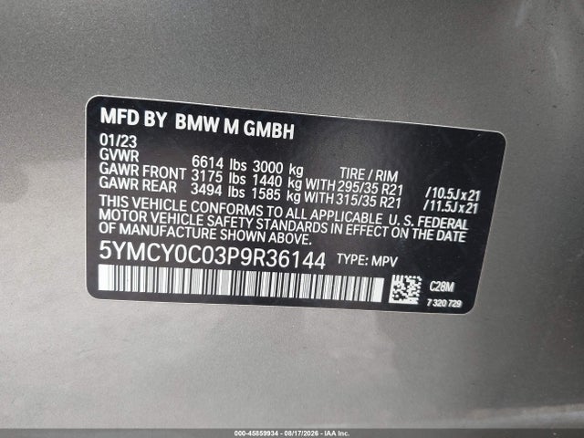BMW X6 M 2023 5YMCY0C03P9R36144 Image 9