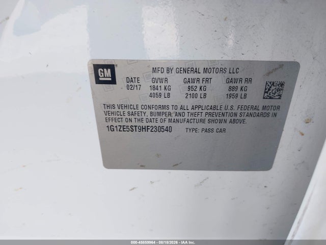 Chevrolet MALIBU 1LT 2017 1G1ZE5ST9HF230540 Image 9