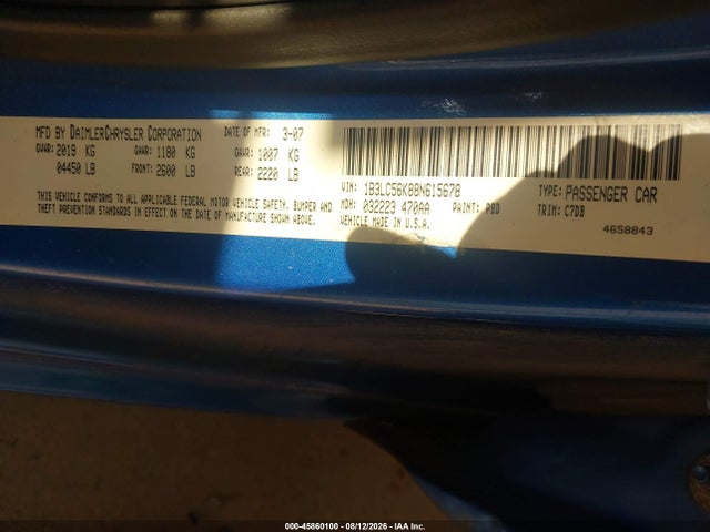 Aukcja sprzedaży 2008 Dodge Avenger Sxt, vin: 1B3LC56K88N615678, numer aukcji: 45860100
