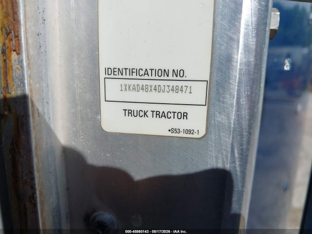 45860143 :رقم المزاد ، 1XKAD48X4DJ348471 vin ، 2013 Kenworth Construction T660 مزاد بيع