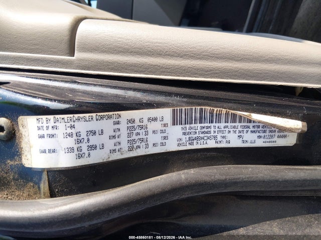 2004 Jeep Grand Cherokee Laredo მანქანა იყიდება აუქციონზე, vin: 1J8GW48SX4C345785, აუქციონის ნომერი: 45860181