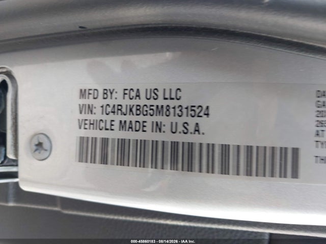 Продаж на аукціоні авто 2021 Jeep Grand Cherokee L Limited 4x4, vin: 1C4RJKBG5M8131524, номер лоту: 45860183