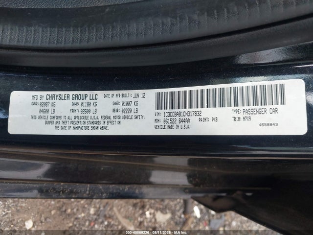 Продажа на аукционе авто 2012 Chrysler 200 Lx, vin: 1C3CCBAB1CN317832, номер лота: 45860226