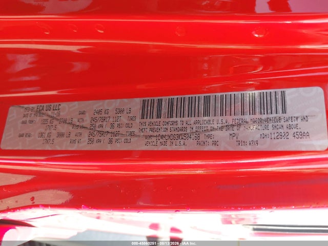 Aukcja sprzedaży 2019 Jeep Wrangler Unlimited Sport 4x4, vin: 1C4HJXDG3KW504168, numer aukcji: 45860251