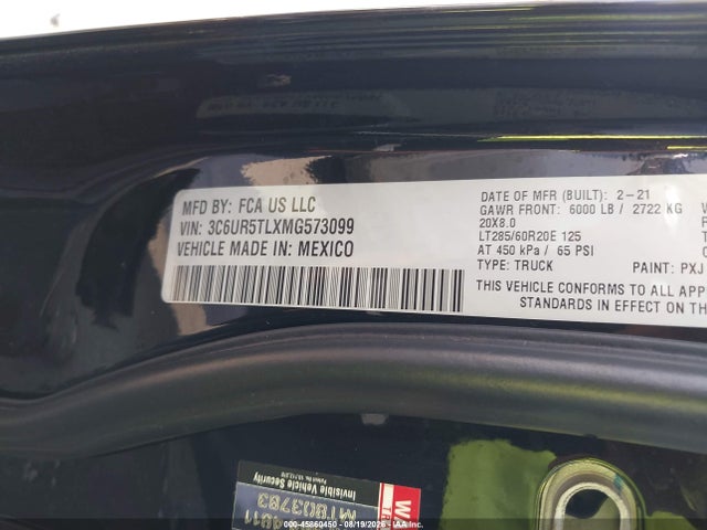 3C6UR5TLXMG573099 RAM 2500 Limited 4x4 6&#039;4 Box