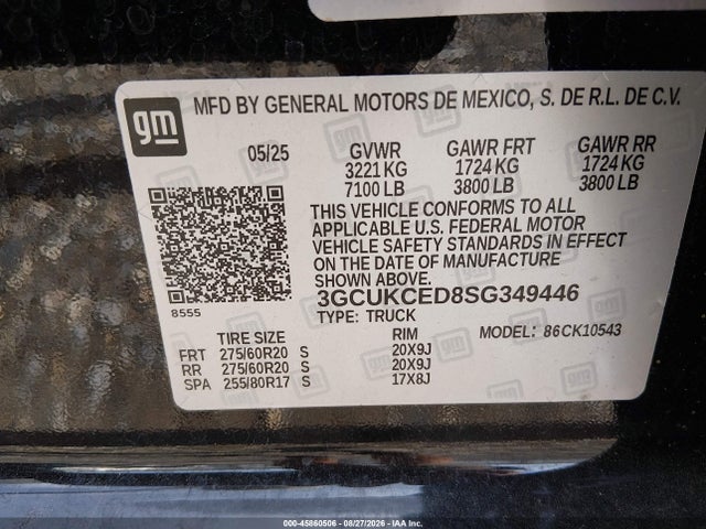 Chevrolet Silverado 1500 2025 3GCUKCED8SG349446 Image 9