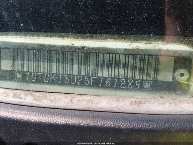45860585 :رقم المزاد ، 1GTGK13U23F161285 vin ، 2003 Gmc Sierra 1500hd Slt مزاد بيع