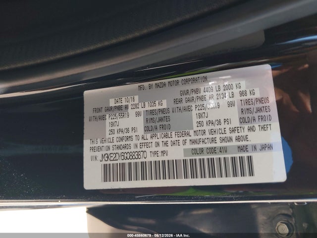 Aukcja sprzedaży 2016 Mazda Cx-5 Grand Touring, vin: JM3KE2DY6G0883870, numer aukcji: 45860679