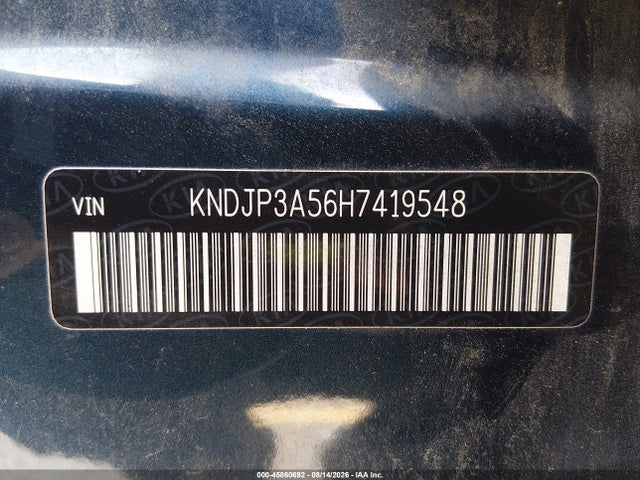 45860692 :رقم المزاد ، KNDJP3A56H7419548 vin ، 2017 Kia Soul + مزاد بيع