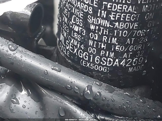 45860721 :رقم المزاد ، ML5EXGG16SDA42691 vin ، 2025 Kawasaki Ex500 مزاد بيع