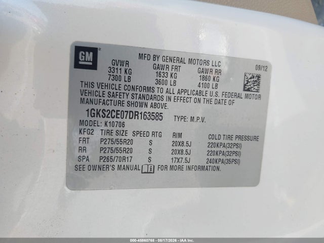 Продажа на аукционе авто 2013 Gmc Yukon Slt, vin: 1GKS2CE07DR163585, номер лота: 45860768
